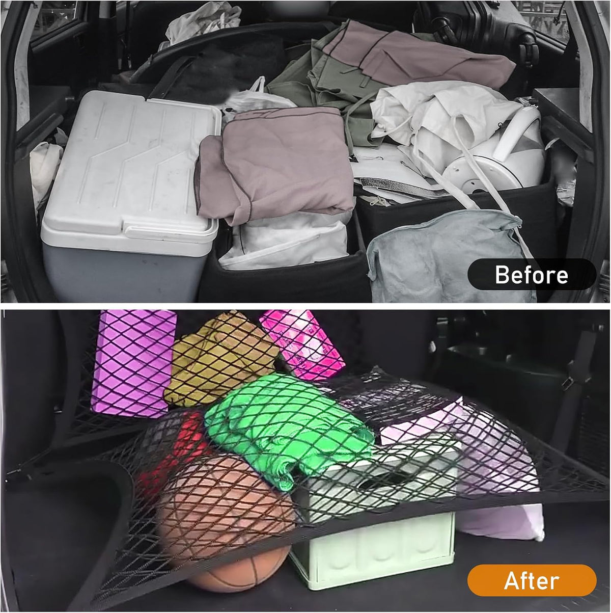 Elastic Cargo Net for SUV,Truck Net Organizer with ABS Hooks,39.3"x31.5" Stretch to 78.7"x63" Truck Bed Net for Car,Truck,Stretch Luggage Holder for Road Trip Camping Moving