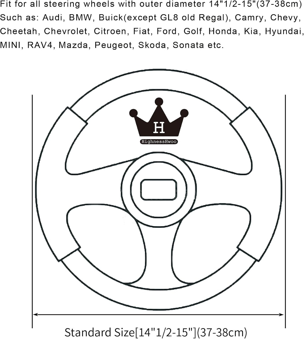 HighnessHwoo Car Steering Wheel Covers for Women Padded Carbon Fiber PU Leather Cute Auto Interior Accessories for Vehicle, Sedan, Universal, Anti Slip, Red, Standard Size, 14.75-15.15in