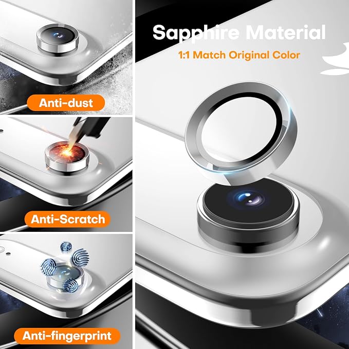 Camera Lens Protector for iPhone Air, Tempered Glass Metal Individual Camera