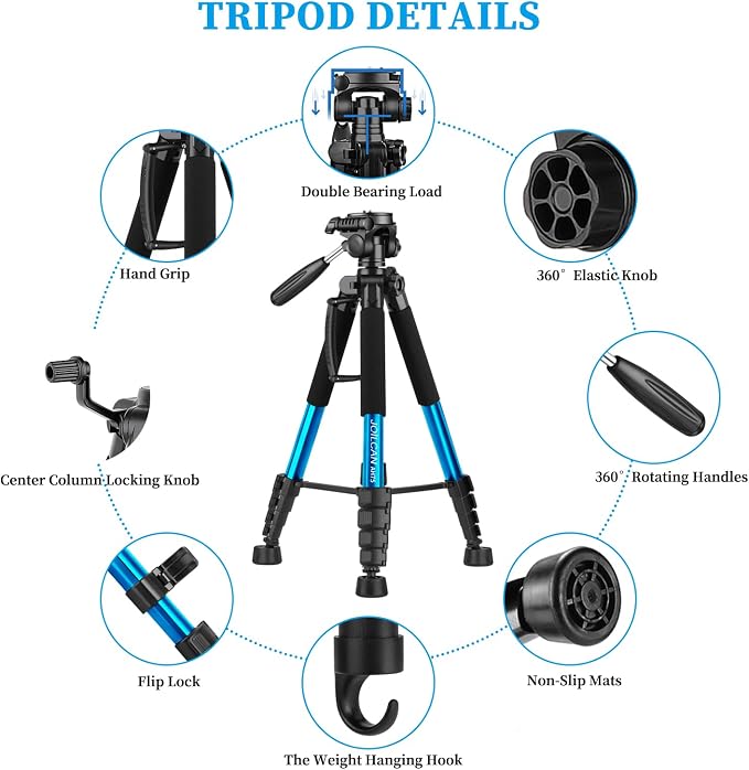 JOILCAN Tripod Camera Tripods, Heavy Duty Tall Camera Tripod Stand,