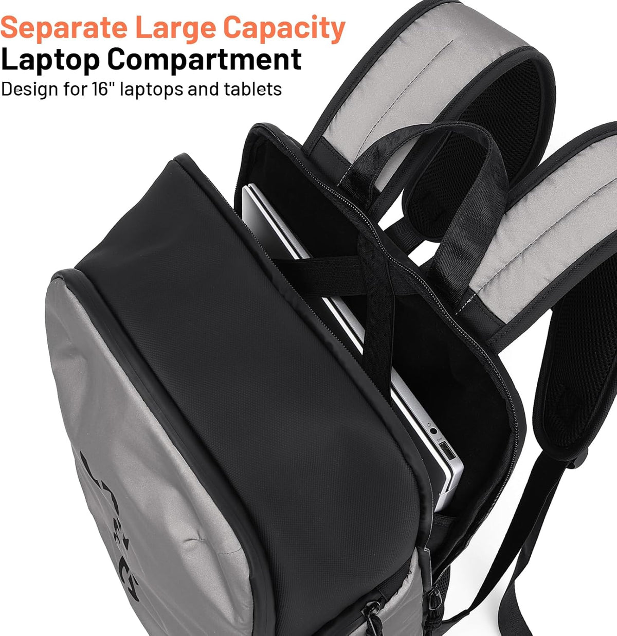 Oumurs Reflective Backpack - 1800D Water-Resistant Oxford Cloth | Ideal for Travel, Cycling & Work - Black