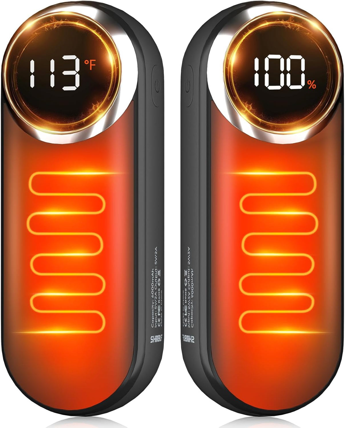 Rechargeable Hand Warmers 2 Pack - Magnetic AI Electric Hot Hands with 15-Hour Battery Life | 3 Heat Settings for Outdoor Use