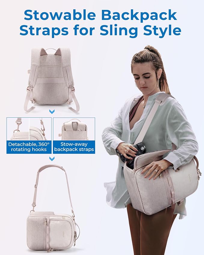BAGSMART Camera Backpack, DSLR SLR Small Camera Bags