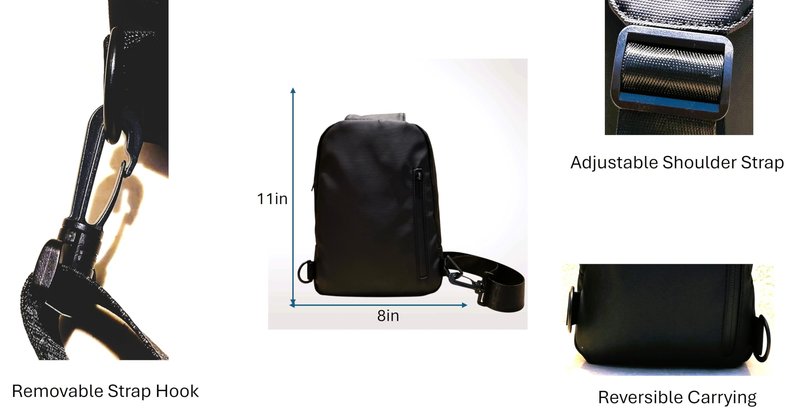QKY LED Sling Bag for Women & Men Crossbody Sling Bags for Women Sling Bag for Men with App-Control for Customizable Text and Animations-Portable Charger/Power Bank Included