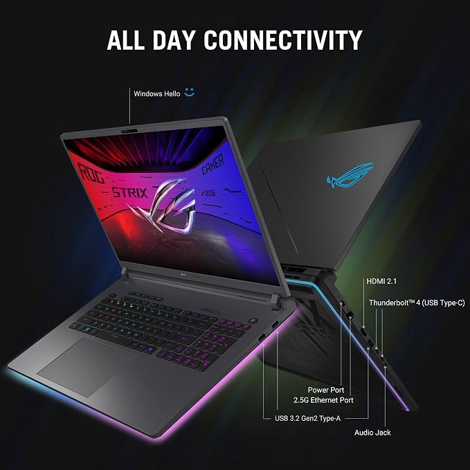 ASUS ROG Strix G18 Gaming Laptop RTX 5060, 32GB DDR5, 2TB SSD, Wi-Fi 7 | Intel Ultra 9 275HX(32MB Cache), 18” 2.5K 240Hz Display, Win 11 Pro, Backlit KB, BT 5.4, Headset and Mouse Set