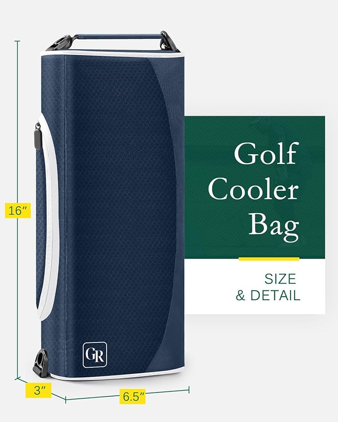 Golf Cooler Bag with Ice Packs - Golf Gifts for Men Fits in Golf Bags Golf Accessories Fathers Day Dad Gifts from Daughter Son Wife - Keeps 6 Beer Cans or 2 Wine Bottles Cold for Hours