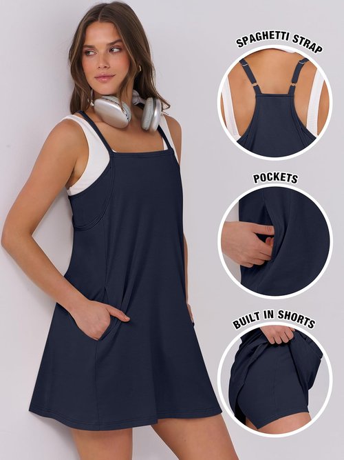 ANRABESS Summer Dress - Stylish Beach Vacation Outfit with Built-In Shorts | Perfect for Tennis & Travel
