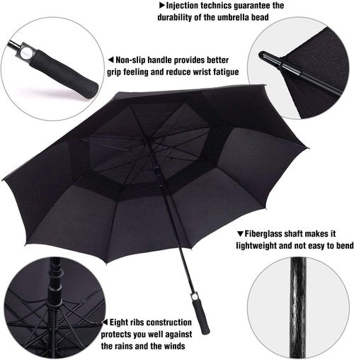 ACEIken Golf Umbrella - Large 58/62/68 Inch Automatic Open | Windproof, Waterproof, Double Canopy Design