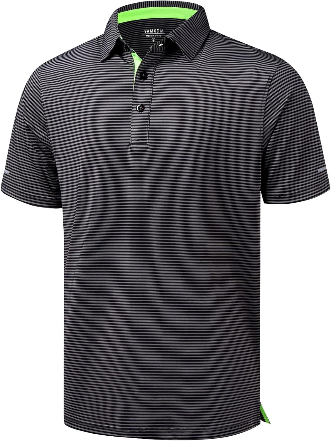 Skiennix Men's Golf Polo Shirt - Moisture-Wicking Short Sleeve Striped Performance Top