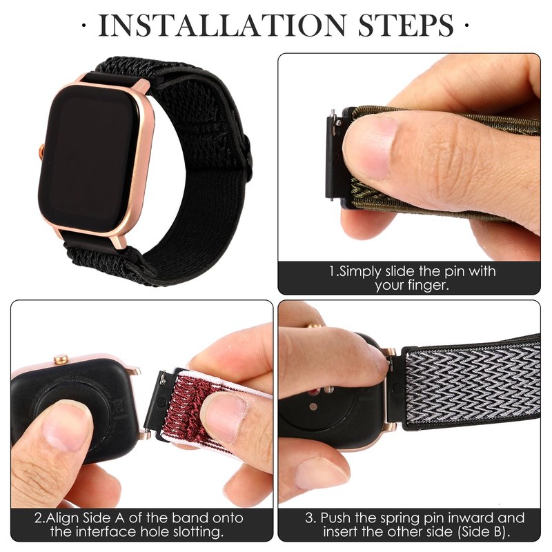 XINGMALY 6-Pack Bands for Withit Giga, Baolubao W50pro, Merryking MK70, for Soudorv Y10 Smart Watch Bands Smartwatch, Elastic Nylon Lightweight Soft Stretchable Replacement Straps Watch Men & Women
