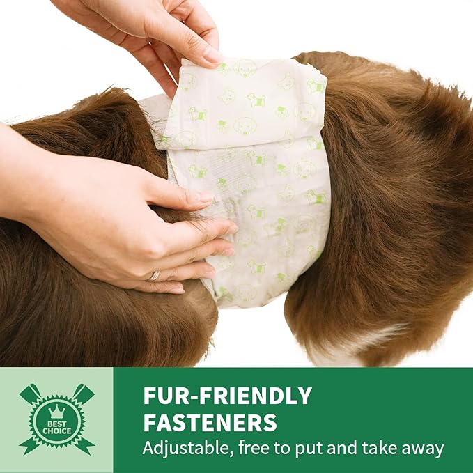 IMMCUTE Dog Diapers Male Large 100 Ct, Disposable Male Dog Wraps with Wetness Indicator, Super Absorbent Puppy Diapers Male, Comfortable Doggie Diapers Suitable for Medium to Large Breeds