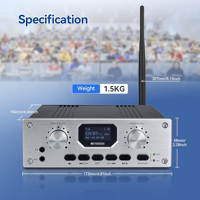 Retekess TT119 Assistive Listening System, Church Translation System
