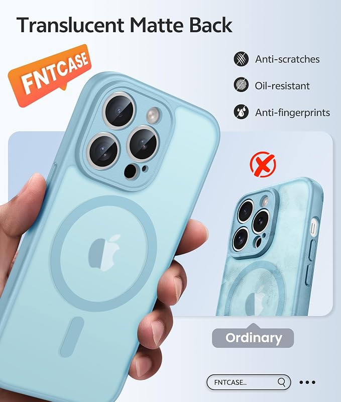 FNTCASE for iPhone 14 Pro Case: Translucent Matte Cases