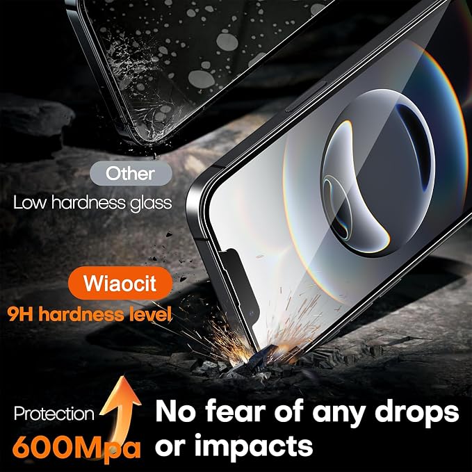 Wiaocit 3 Pack Tempered Glass Screen Protector
