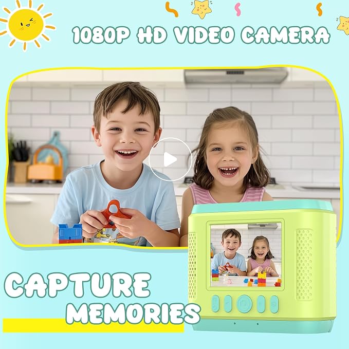 Instant Print Camera for Kids, 2.4 Inch Screen Kids Instant Cameras, Christmas