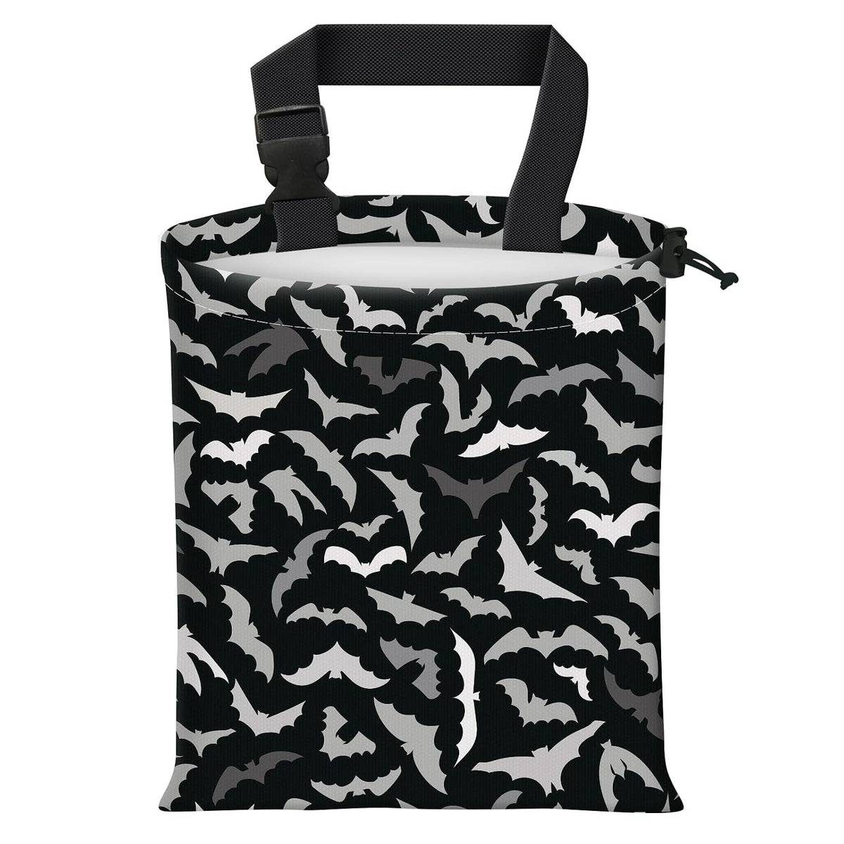 Car Trash Bag Large Hanging Can for Back of Seat, Cute Waterproof Car Garbage Bag for Vehicle, Travelling, Outdoor Cool Black Bats
