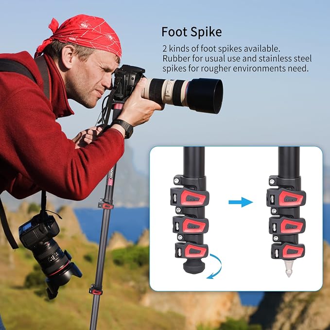 63in/160cm Camera Monopod INNOREL VM60A Aluminum Alloy Portable Compact
