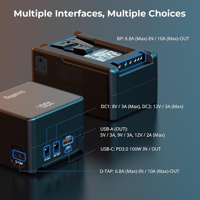 SMALLRIG V Mount Battery VB99, 99Wh / 6800mAh V Lock Battery
