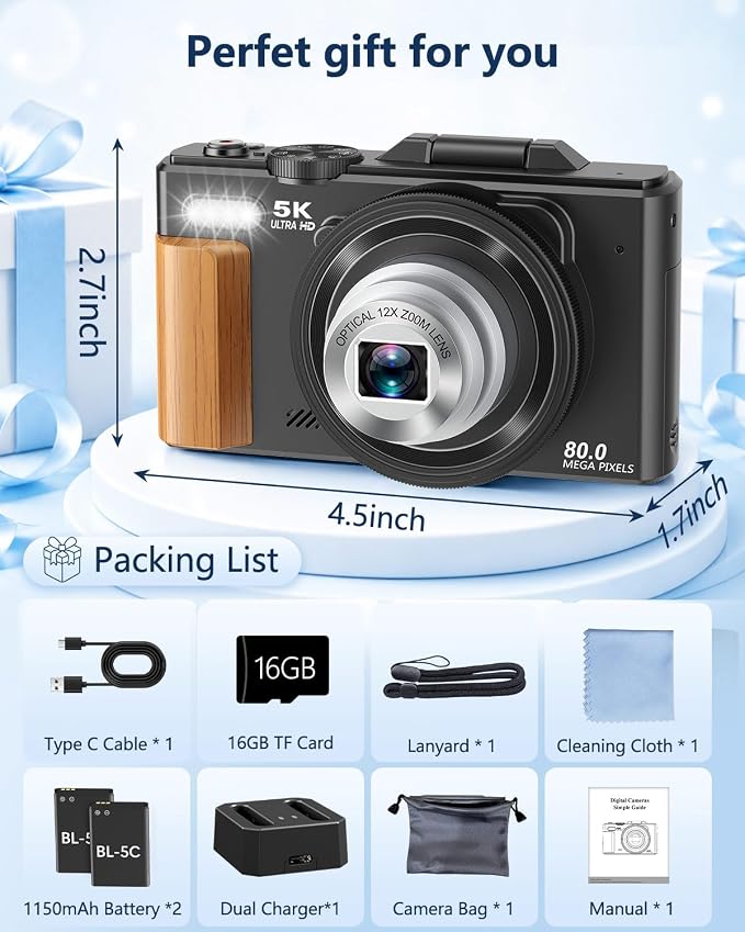 5K Digital Camera for Photography