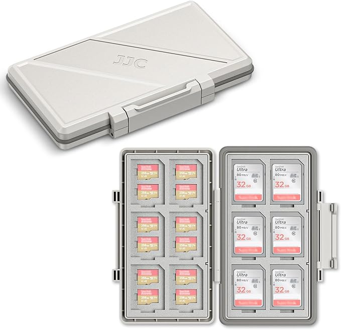 Grey 36 Slots Memory Card Case Water-Resistant Anti-Shock Memory Card Wallet