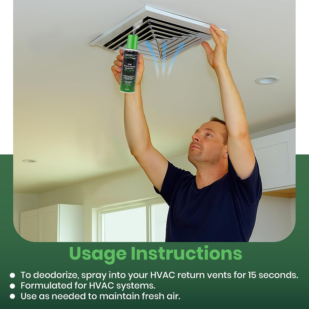 Air Freshener for HVAC System, Commercial, Residential & Cars| Made with Thyme extract, natural Plant based product Now available in a Concentrated Formula for maximum effectiveness (PACK 1)