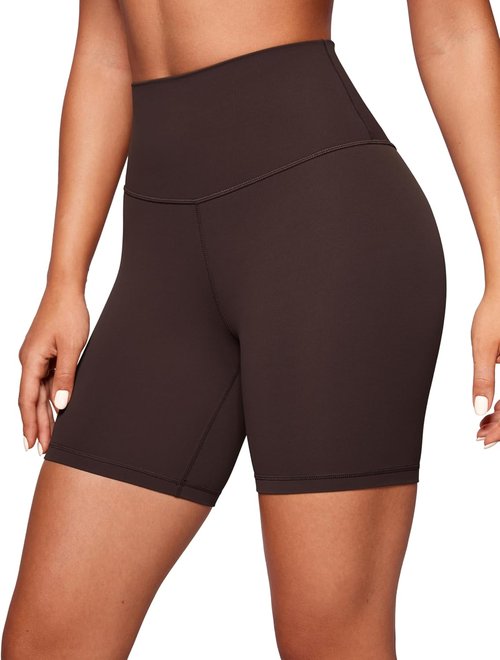 CRZ YOGA ButterLuxe Biker Shorts - High Waisted Spandex for Running & Yoga | 6-Inch Length