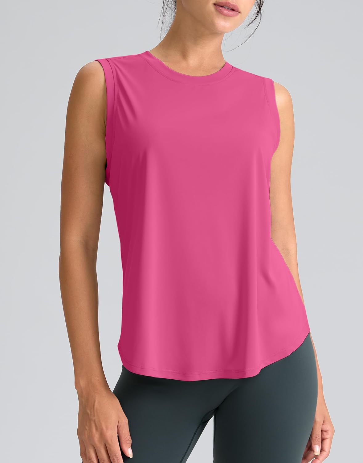 SANTINY Women's Athletic Tank Tops - Breathable Lightweight Workout Shirts for Tennis & Yoga