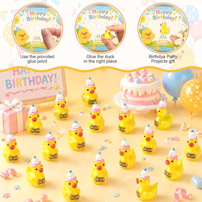 Skylety 25 Piece Happy Birthday Resin Ducks