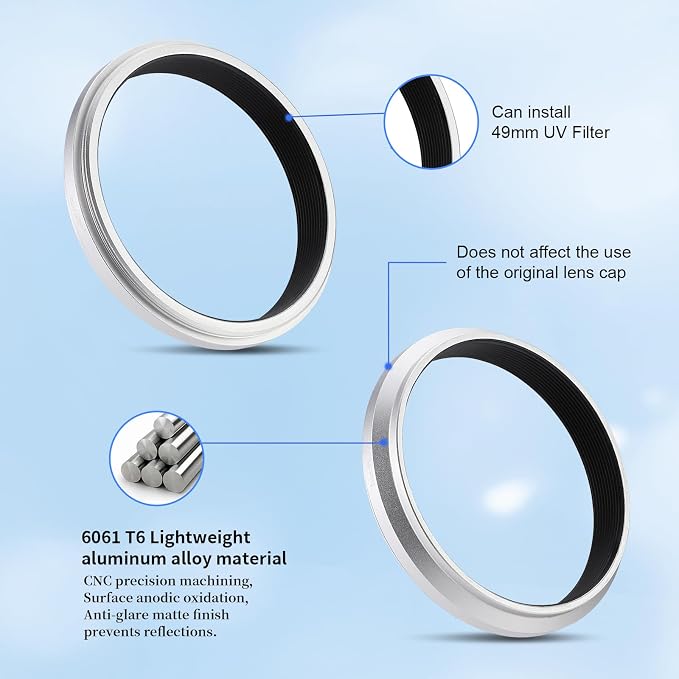 Haoge Lens Filter Adapter Ring for Fujifilm X100VI Fuji FinePix X100V Camera