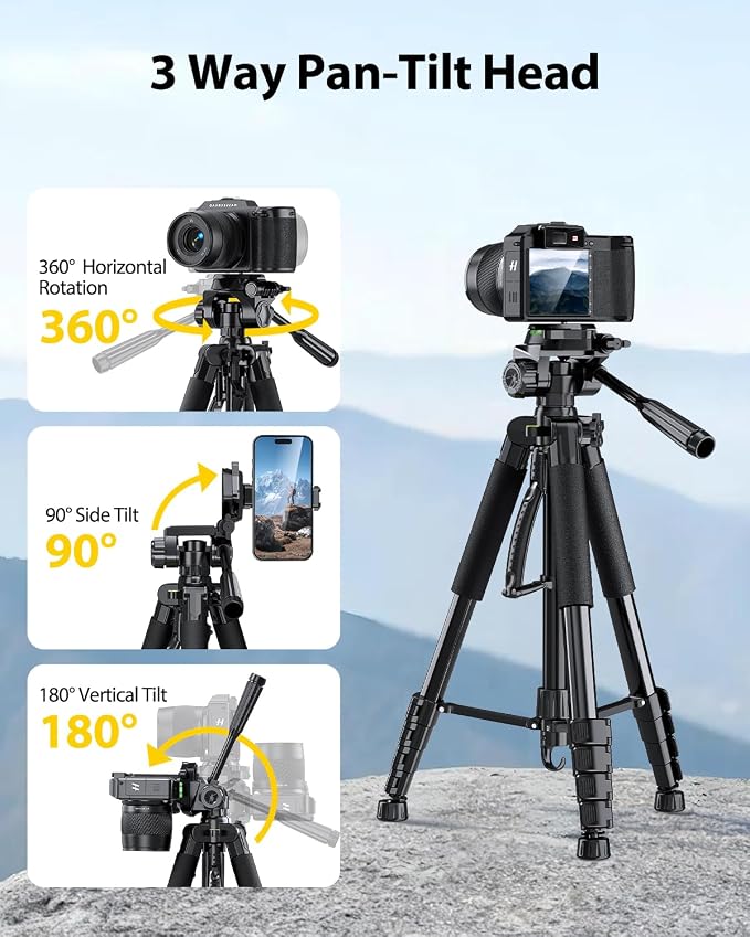 UBeesize 74" Camera Tripod