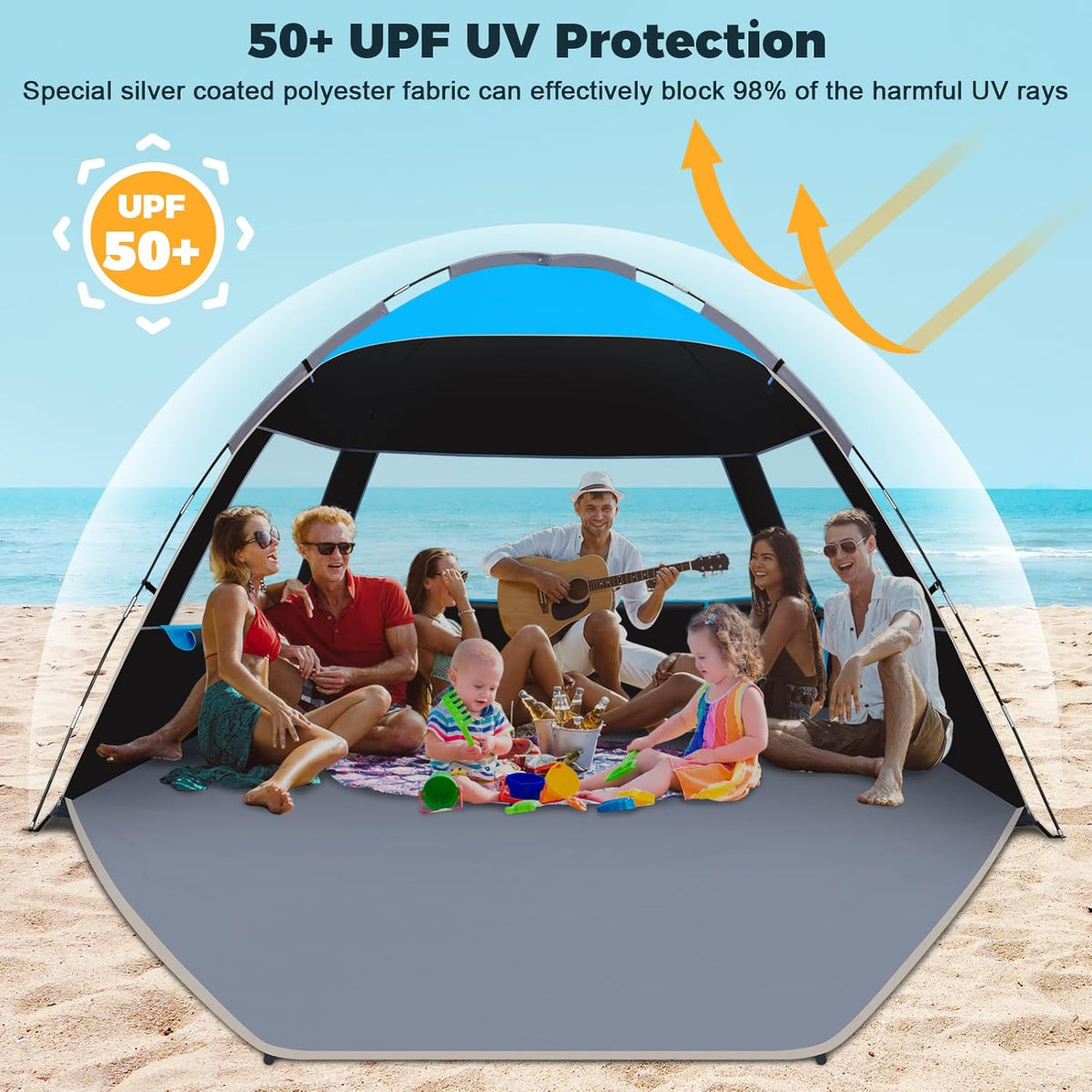 Venustas Beach Tent - Sun Shelter for 4 People | Durable Aluminum Rod Pole Accessories