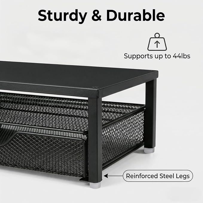 Spacrea Desk Organizer and Accessories, Computer Monitor Stand Riser