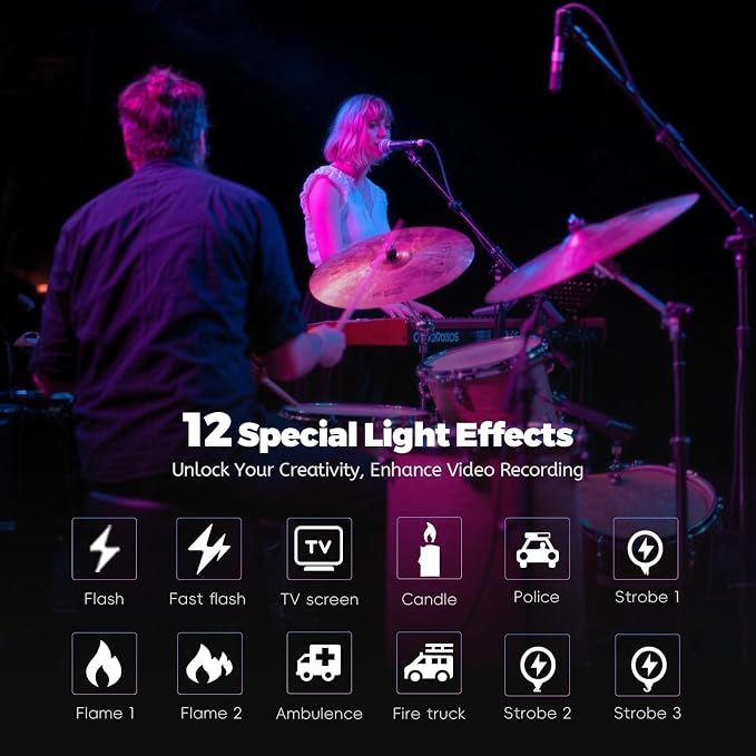 PHOTOOLEX PRO 12W Portable RGB Photography Spotlight, 360 ° Full Color