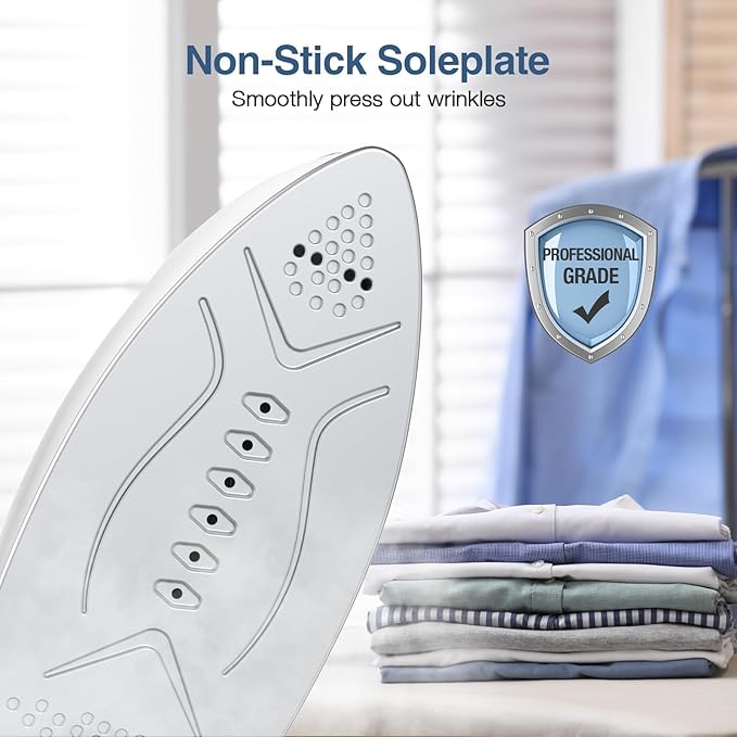 Sundu Mini Travel Iron with Steam,1000W Portable Non-Stick Soleplate Steam Small Iron for Quilting & Sewing,300 Microsteam Holes,90ml Water Tank,Lockable Safety Base,Digital Temperature Control