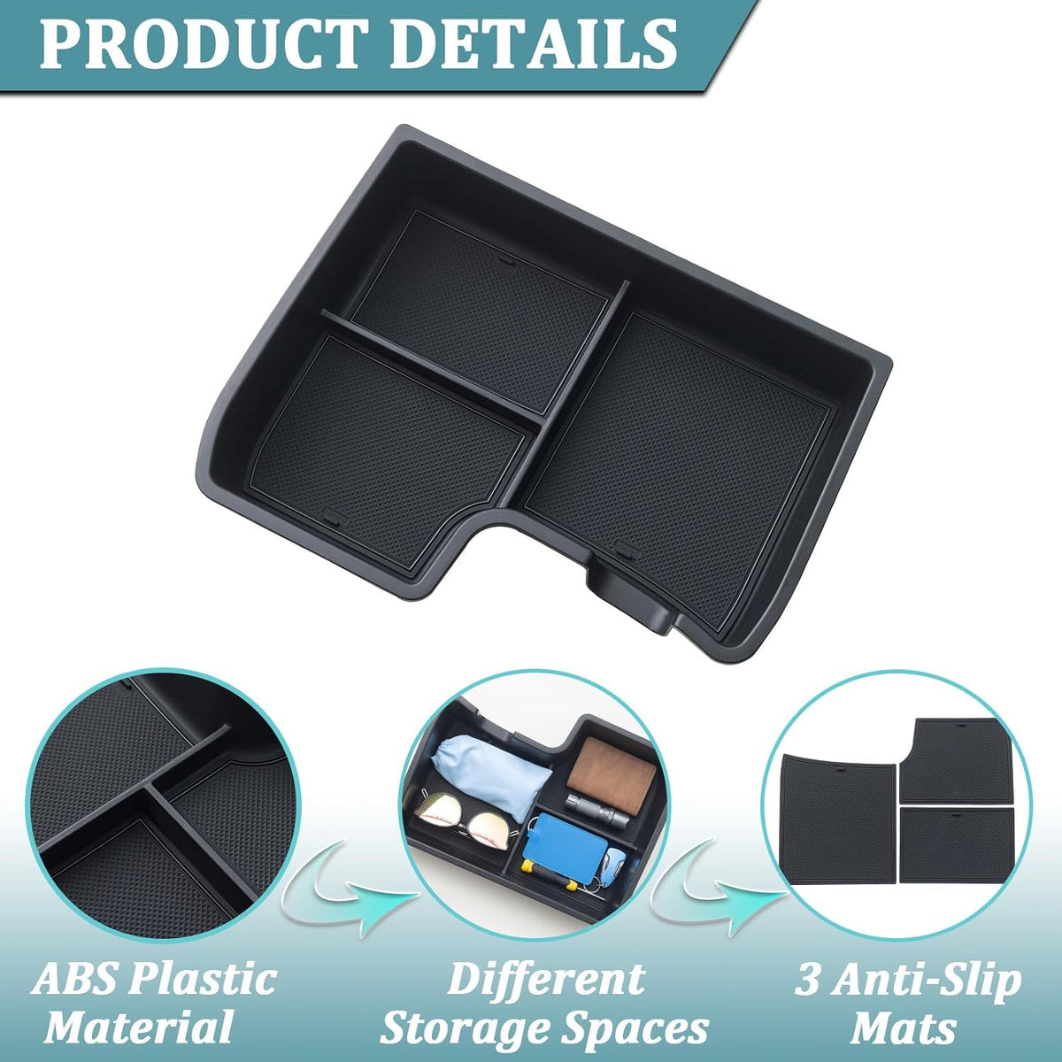 TOPINSTALL New Console Bottom Organizer for 2021-2026 Toyota Sienna