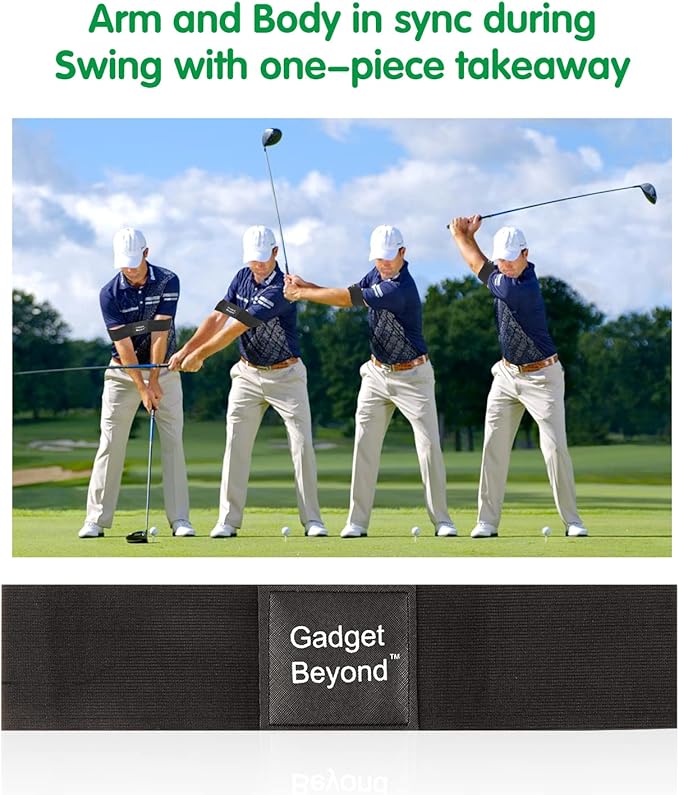 Gadget Beyond Golf Swing Training Aid, Swing Correcting Arm Band Golf arm Training aid Black, Golf Swing aids Training,Golf Swing Trainer