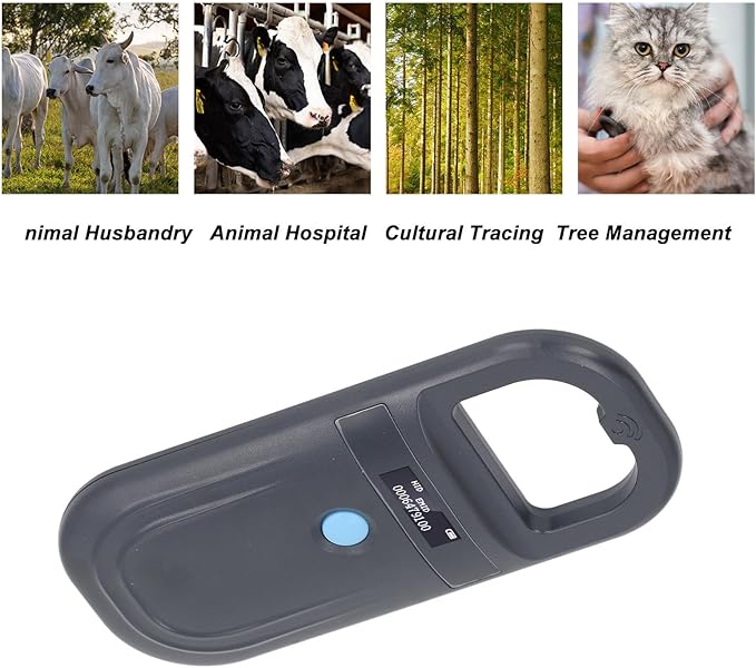 Animal ID Reader Pet Microchip Scanner Tag Reader with OLED Display USB Rechargeable 134.2KHz for Dogs Cats Pigs Animal Management