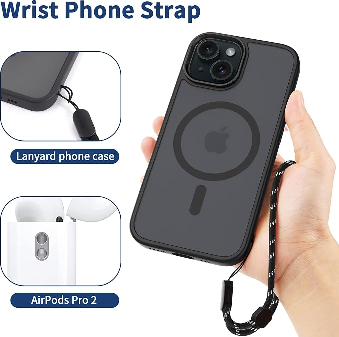 CACOE Phone Lanyard 2 Pcs-1 Pcs Adjustable Neck Strap, 2 Pads, Universal