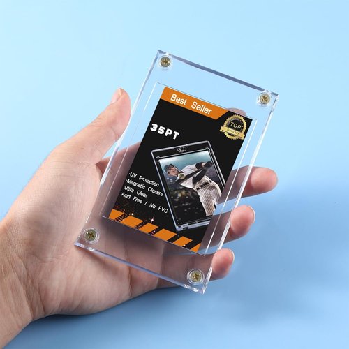 Jetec 20-Piece Baseball Card Protector Set - 35 Pt Acrylic Clear Display Holders for Sports Storage