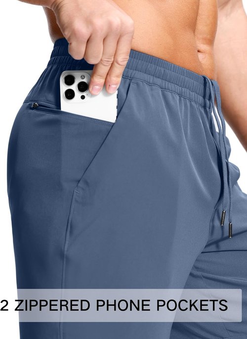 GGJ Men's Athletic Shorts - Lightweight Quick Dry Gym & Running Shorts with 2 Zipper Pockets | 7"/5"/9" Sizes