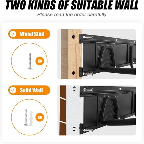 Bike Storage Rack - Wall Mount Garage Hanger for 3 Bicycles & 2 Helmets | Adjustable Up to 200 lbs