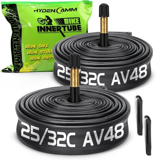 FV42/AV48/FV60mm 700C Bike Tube by [Brand Name] - Durable Butyl Inner Tube with 2 Tire Levers | Fits 700x25C to 700x32C