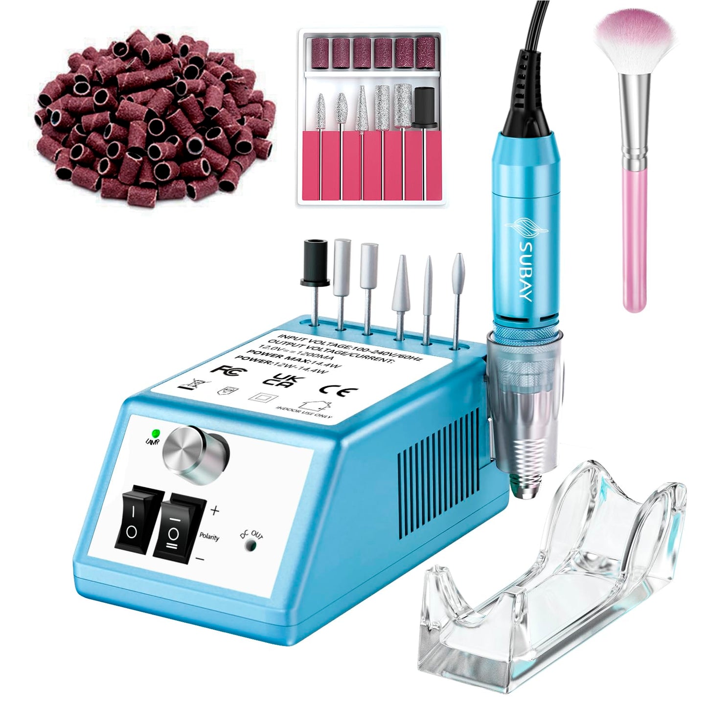 Subay 30000Rpm Nail Drill Professional Electric File Acrylic Nails Kit For Acrylic Nails Remove Nail Gel Polish Manicure For Sal