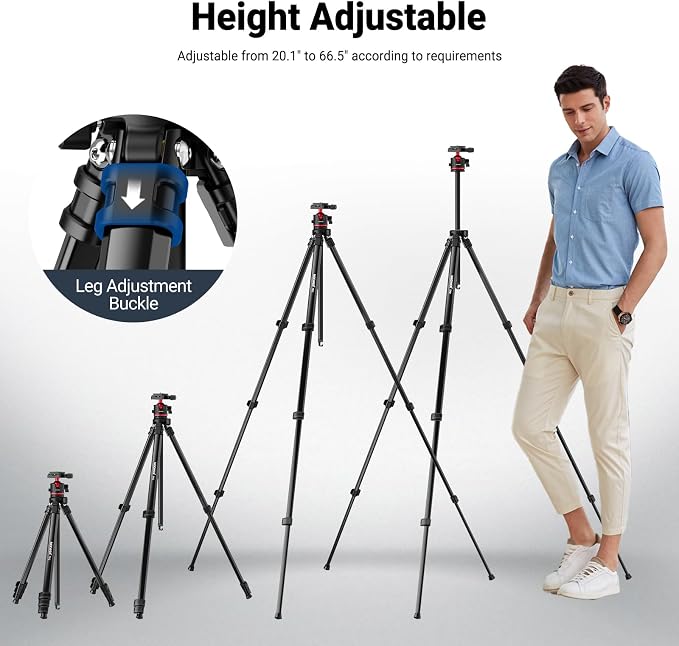NEEWER Basics 66.5"/169 cm Travel Tripod