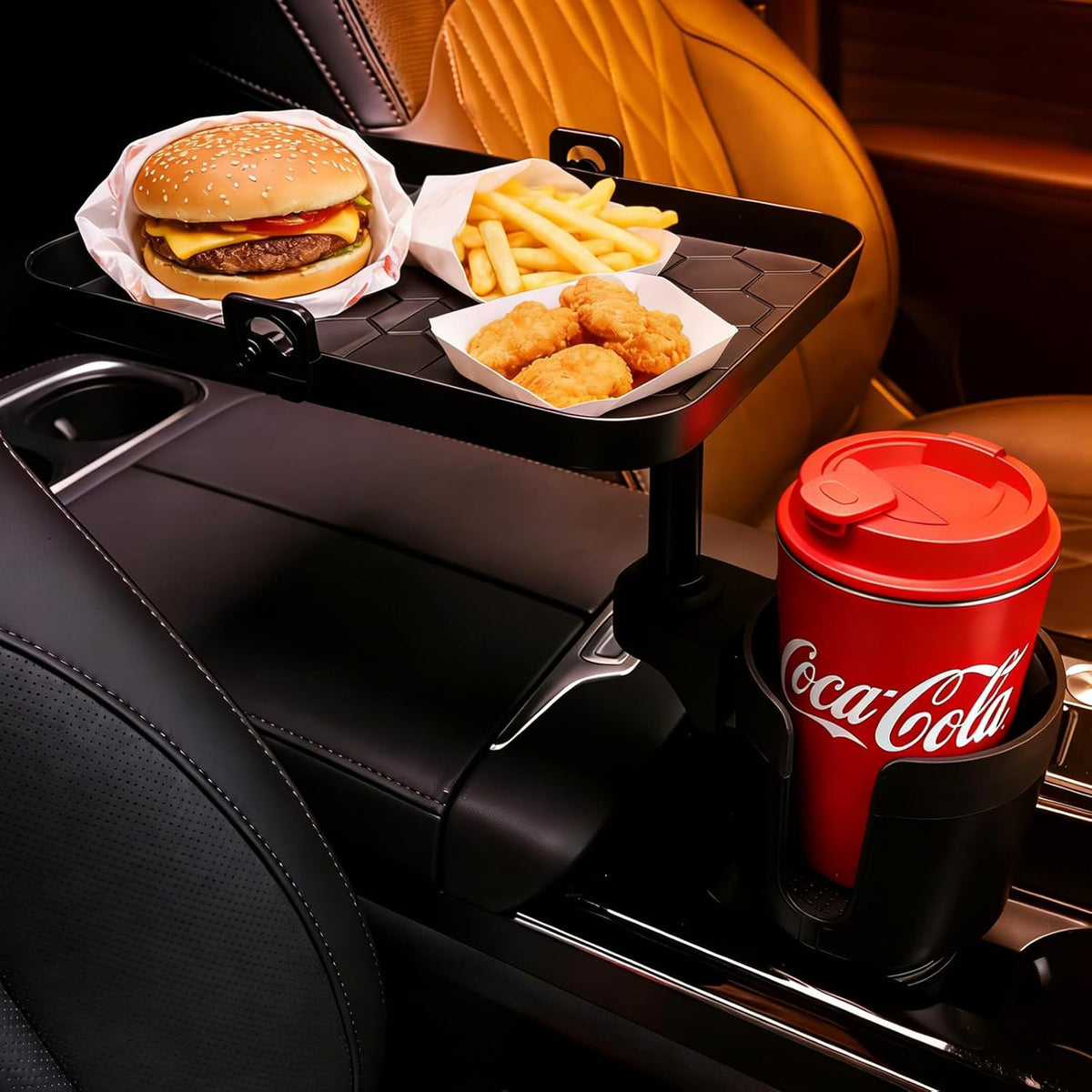 Car Cup Holder Expander Tray with Phone Slot