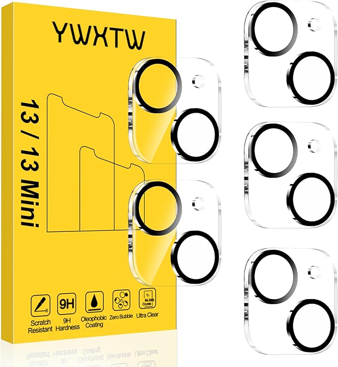 YWXTW [5 Pack Designed for iPhone 13 Camera Lens Protector, for iPhone 13 Mini