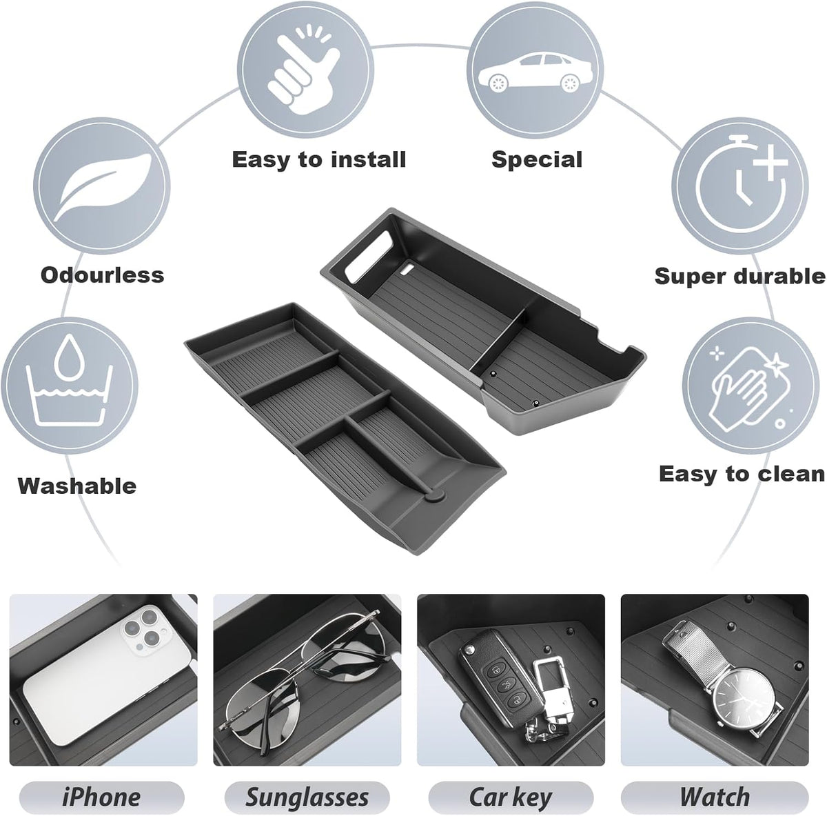 SKTU 2Pack 2024 2025 2026 2027 Chevy Equinox EV Center Console Organizer