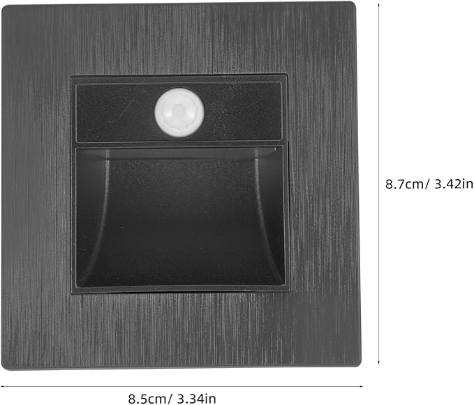 PRETYZOOM LED Recessed Motion Sensor Step Light for Indoor Stairs Warm White Aisle Lighting 3-Pack for Hallways Bedrooms and Decks