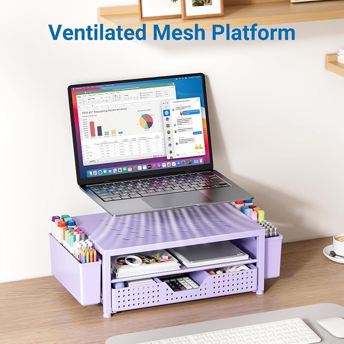OPNICE Laptop Stand for Desk Organizer, Computer Monitor Stand Riser