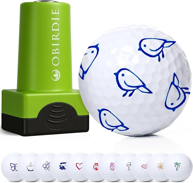 Self-Inking Golf Ball Stamp | Chic & Fun Golf Ball Stamper | Fast-Drying, Waterproof Golf Ball Marker Stamp | Reusable Golf Accessories for Women | Golfer Gifts | Golf Gadgets